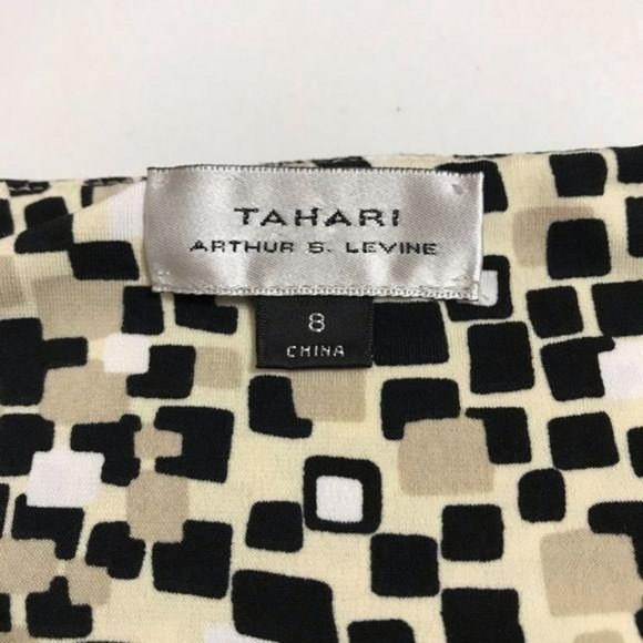 Tahari Authur B Levine Black Tan 8 Sleeveless Top - Picture 4 of 6